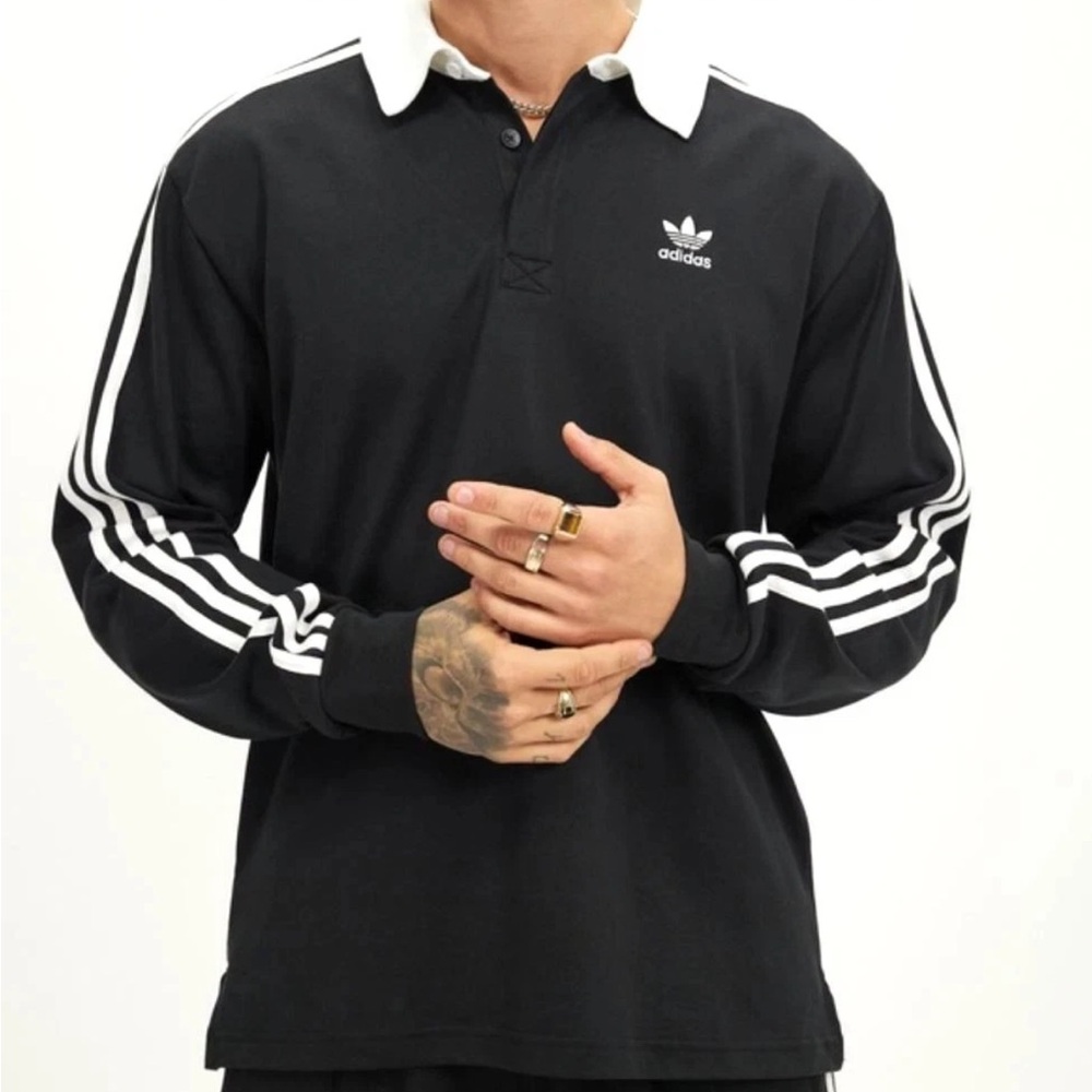 NEW MEN'S ADIDAS ORIGINALS RUGBY POLO TREFOIL SHIRT ~ SIZE XXL #IZ4806